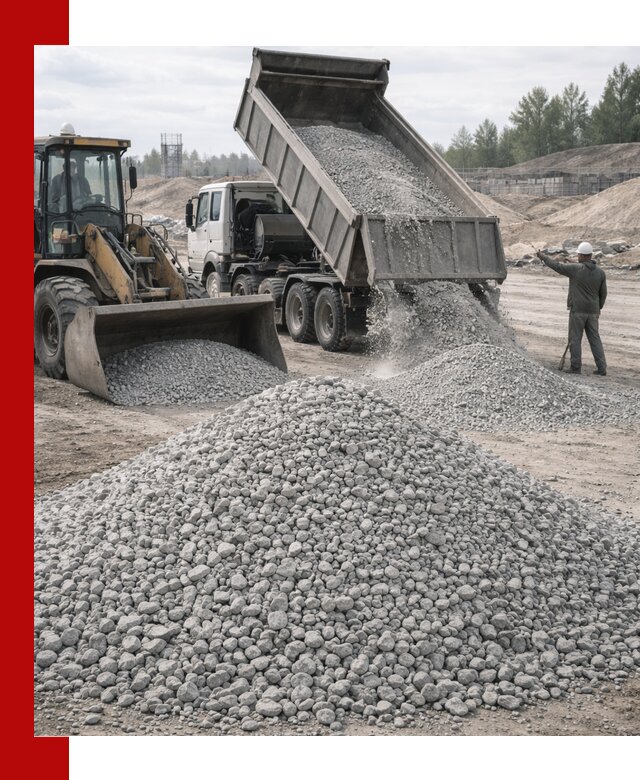 Доставка известнякового щебня фр. 5–20 в Лангепасе