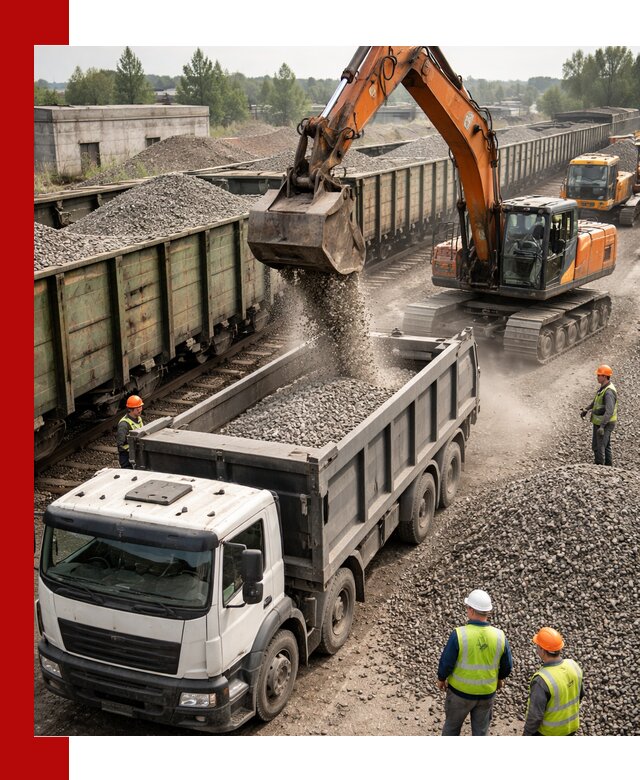 Железнодорожный щебень фракция 25–60 для поставок в Лангепасе