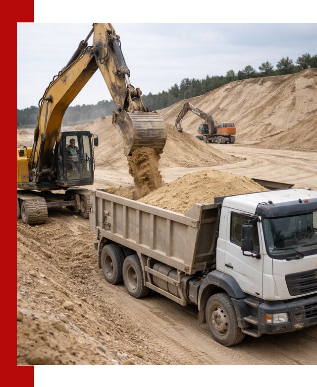 Доставка карьерного песка с самосвалами и разгрузкой в Лангепасе