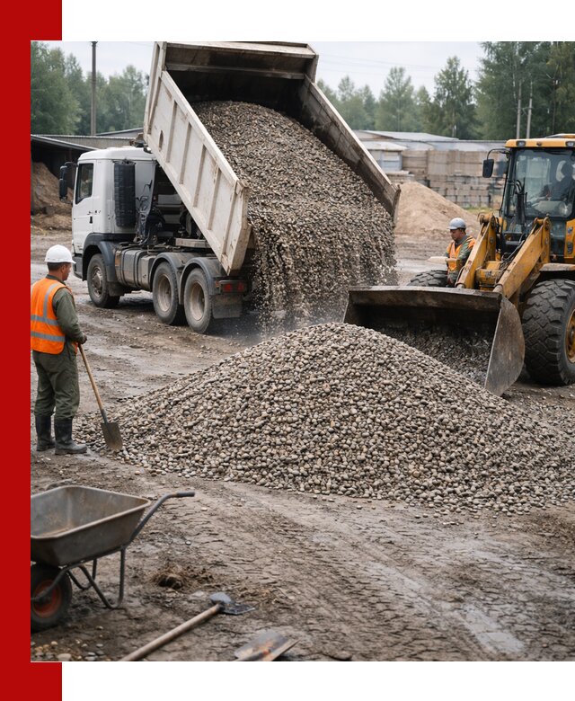 Мытый гравий с доставкой в Лангепасе от карьера до участка