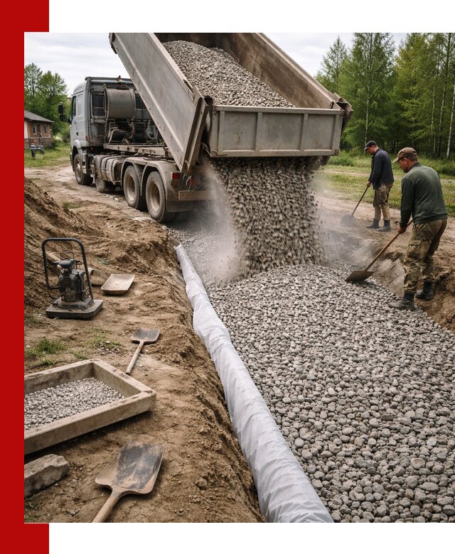 Гравий для дренажа с доставкой в Лангепасе качественный и недорогой