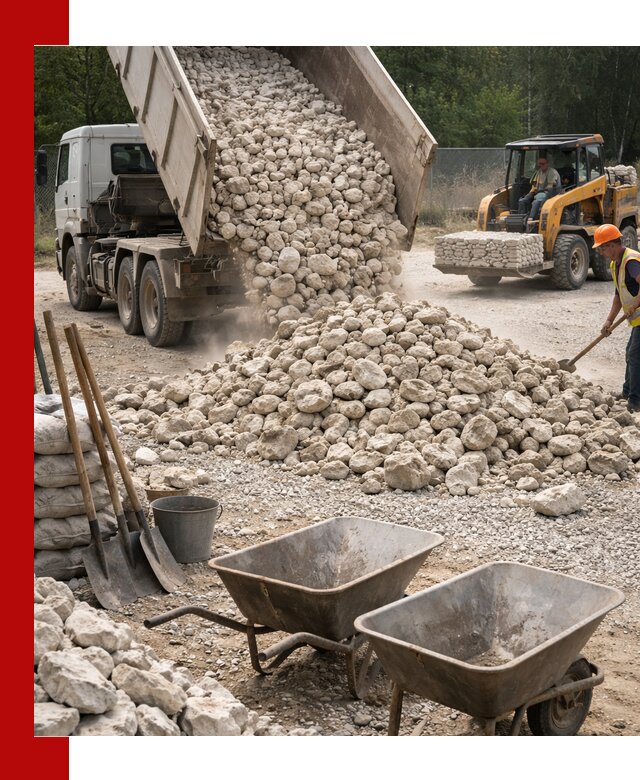 Доставка и продажа бутового известнякового камня в Лангепасе