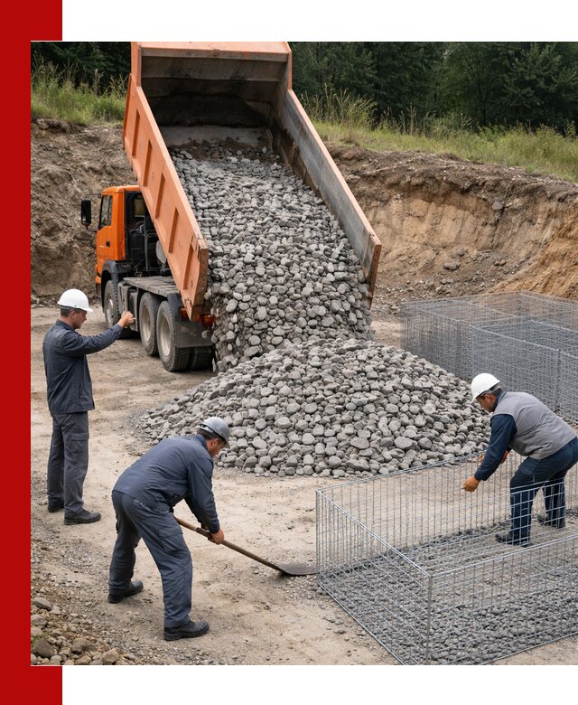 Камень для габионов с доставкой в Лангепасе быстро и надёжно