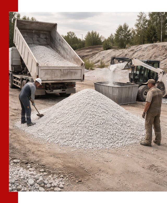 Доставка и продажа белой мраморной крошки в Лангепасе