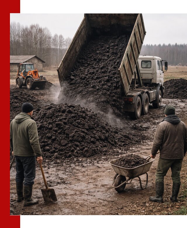 Доставка низинного торфа с разгрузкой и доставкой в Лангепасе