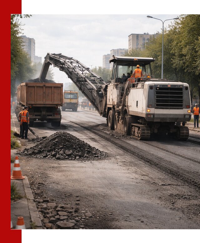 Фрезерованный асфальт в Лангепасе — удаление и вывоз старого покрытия
