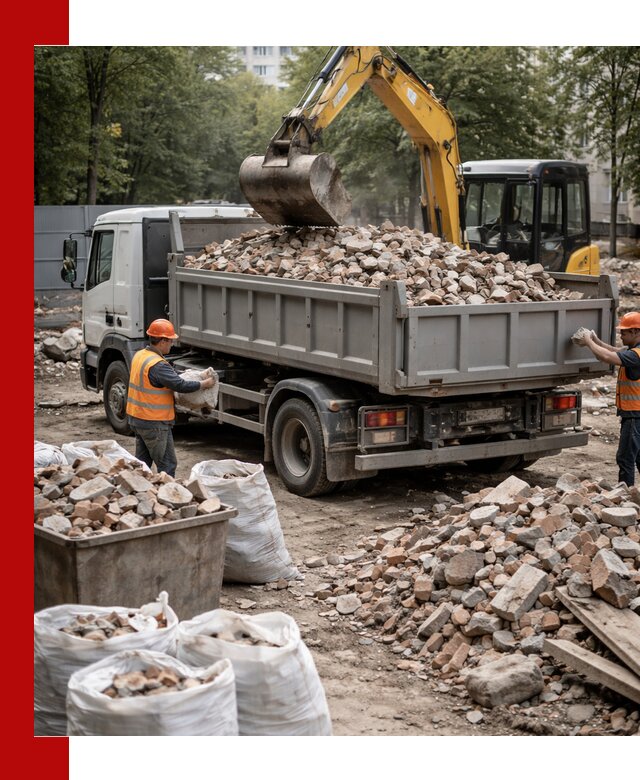 Вывоз строительного мусора в Лангепасе с самосвалами и контейнерами