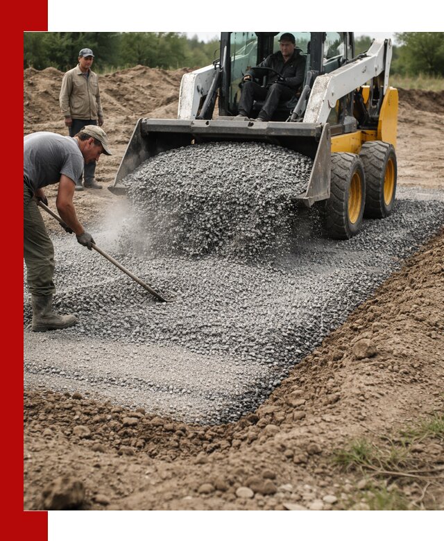 Устройство щебеночной подушки в Лангепасе для дорог и фундаментов